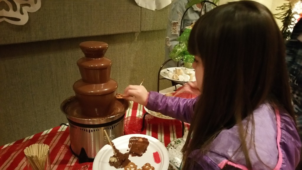 Chocolate Fountain at the Ward Party