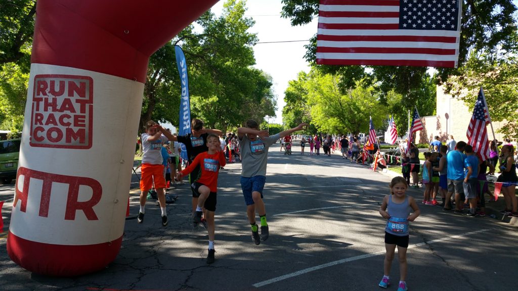 Boys at the finish line